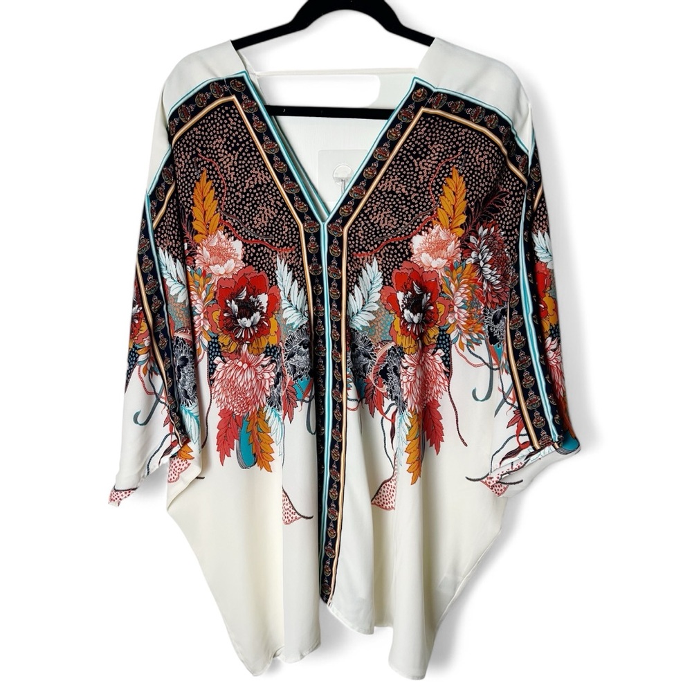 Rose + Olive - Women’s V Neck Blouse Dolman Bat Wing Boho Plus Size NWT - Sz. 2X